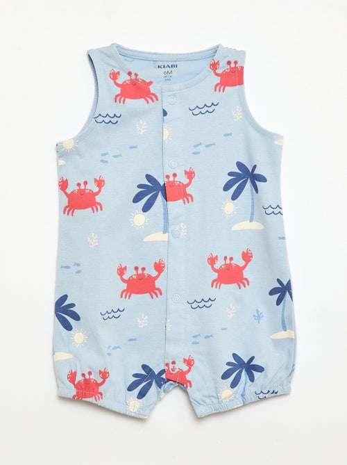 Lote de 2 babygrows leves com abertura de botões de pressão - Kiabi