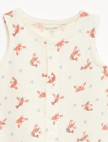 Lote de 2 babygrows leves com abertura de botões de pressão