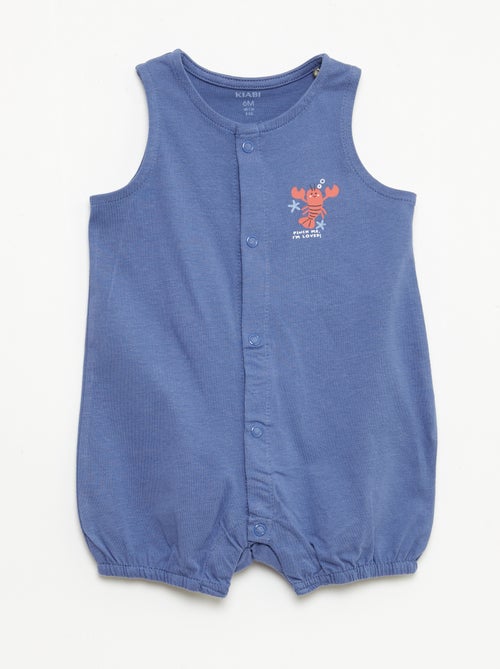 Lote de 2 babygrows leves com abertura de botões de pressão - Kiabi