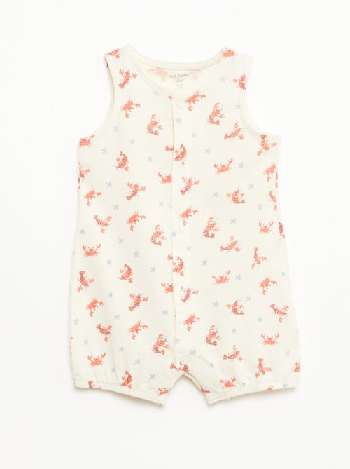 Lote de 2 babygrows leves com abertura de botões de pressão - Kiabi