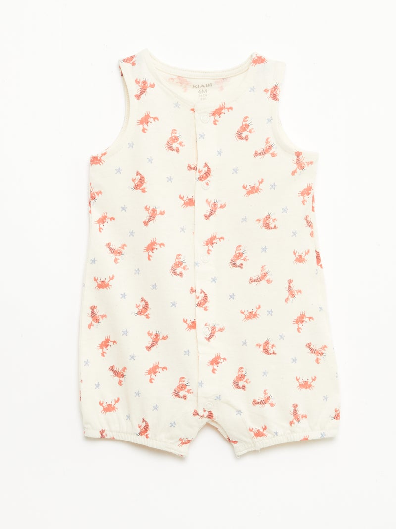 Lote de 2 babygrows leves com abertura de botões de pressão Azul - Kiabi