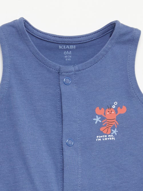 Lote de 2 babygrows leves com abertura de botões de pressão - Kiabi