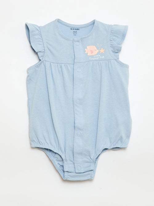 Lote de 2 babygrows leves com cavas com folhos - Kiabi