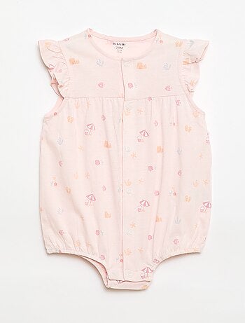 Lote de 2 babygrows leves com cavas com folhos