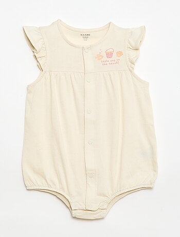 Lote de 2 babygrows leves com cavas com folhos