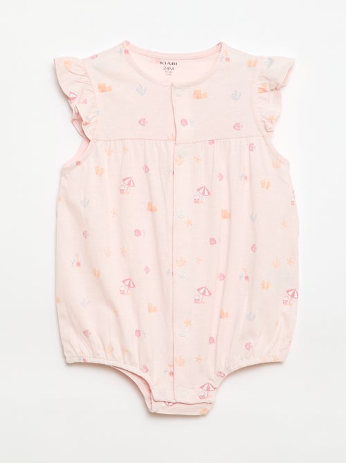 Lote de 2 babygrows leves com cavas com folhos - Kiabi