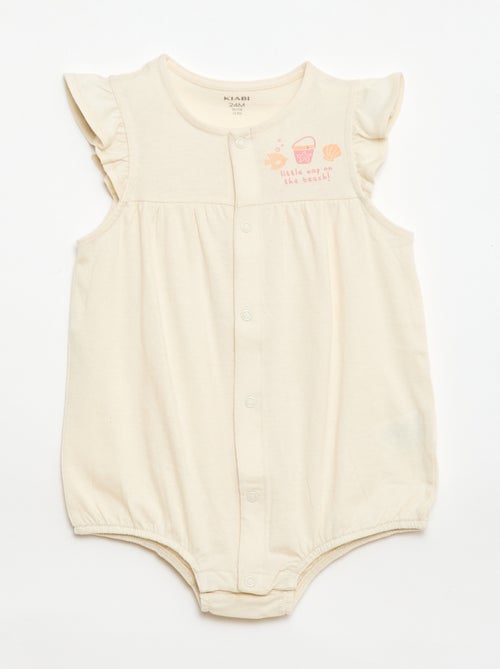 Lote de 2 babygrows leves com cavas com folhos - Kiabi