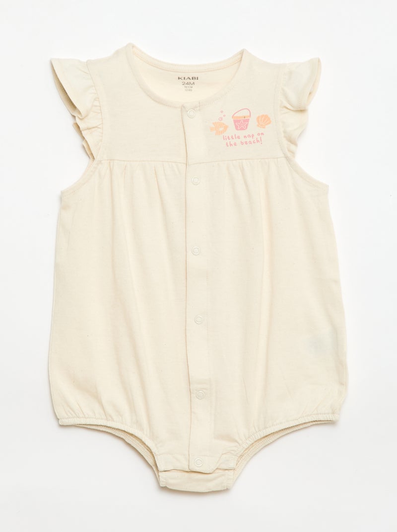 Lote de 2 babygrows leves com cavas com folhos Rosa - Kiabi