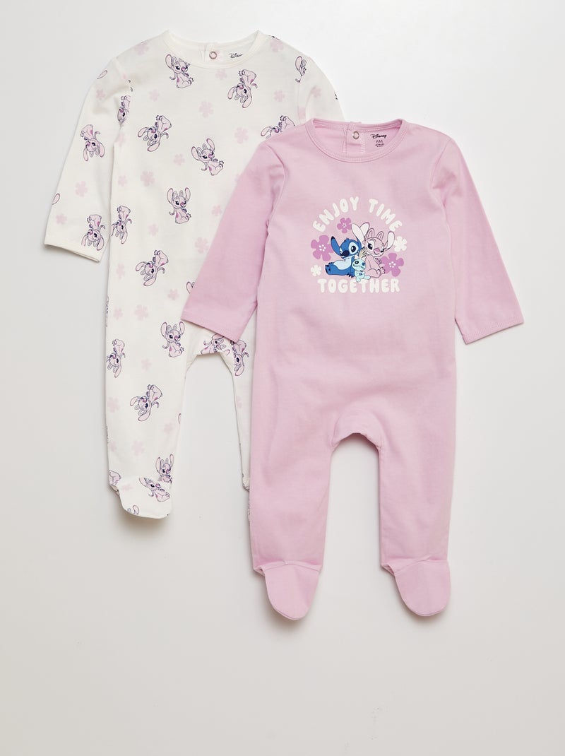 Lote de 2 babygrows 'Stitch' da 'Disney' - 2 peças ROSA - Kiabi