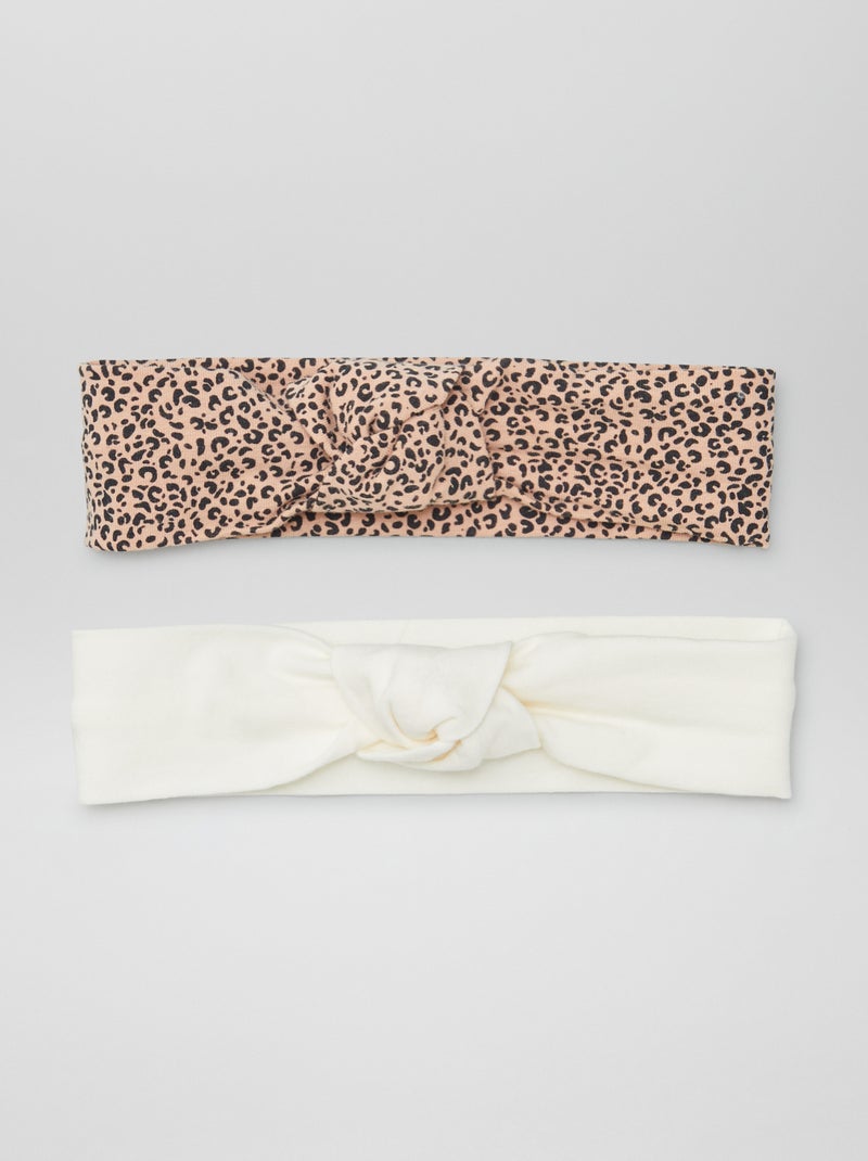 Lote de 2 bandoletes laço bege - Kiabi