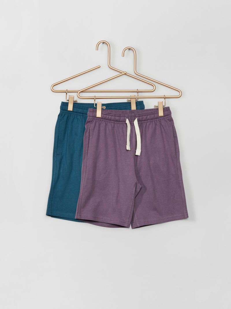 Lote de 2 bermudas em jersey AZUL - Kiabi