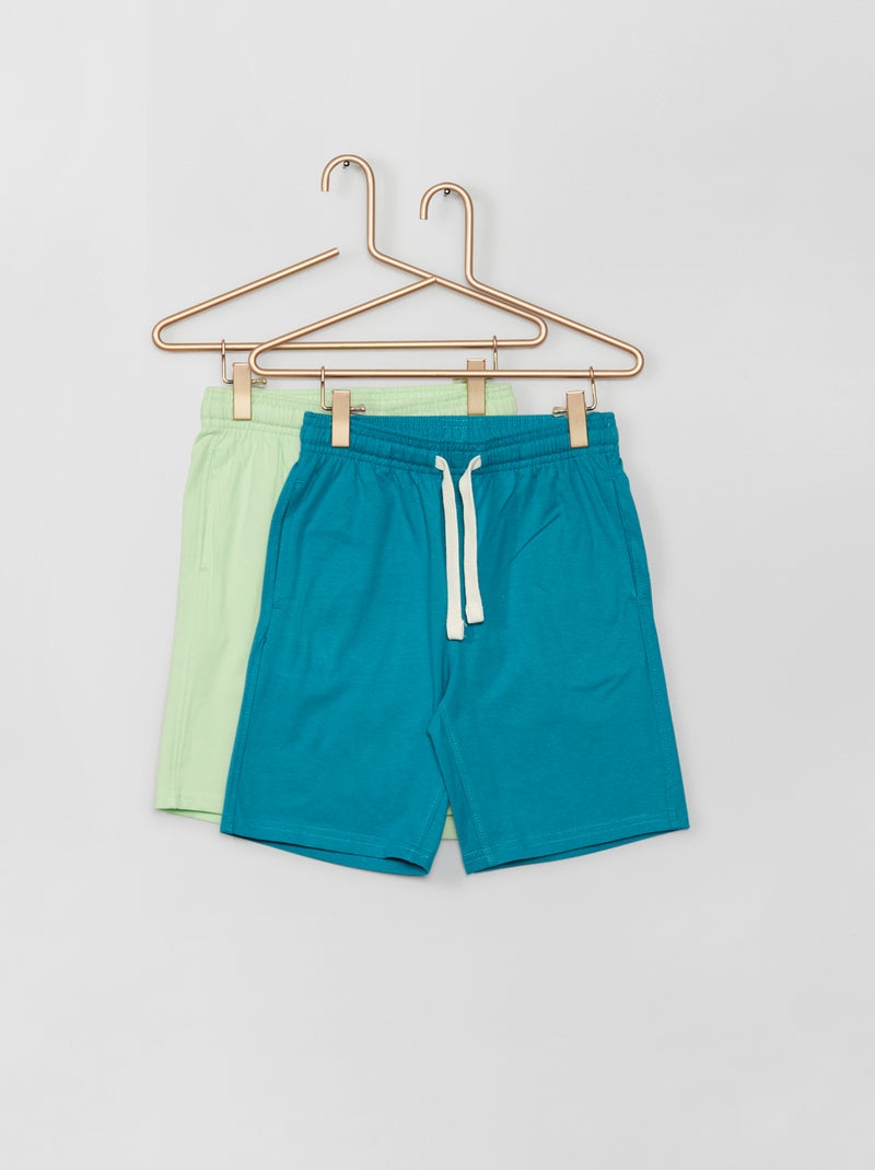Lote de 2 bermudas em jersey VERDE - Kiabi