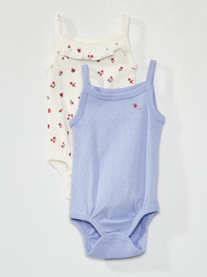 Lote de 2 bodies com alças finas BRANCO - Kiabi