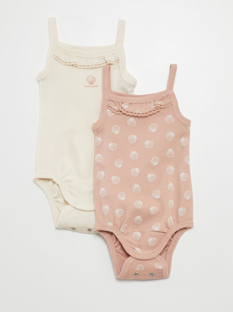 Lote de 2 bodies com alças finas ROSA - Kiabi