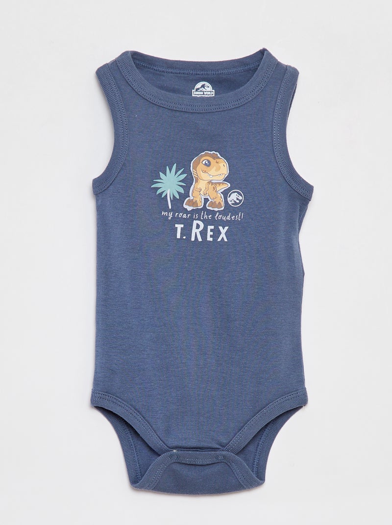 Lote de 2 bodies com alças largas 'Mundo Jurássico' BRANCO - Kiabi