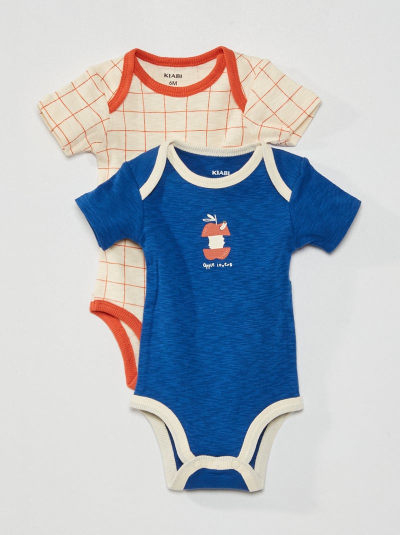 Lote de 2 bodies com estampado de fantasia BRANCO - Kiabi