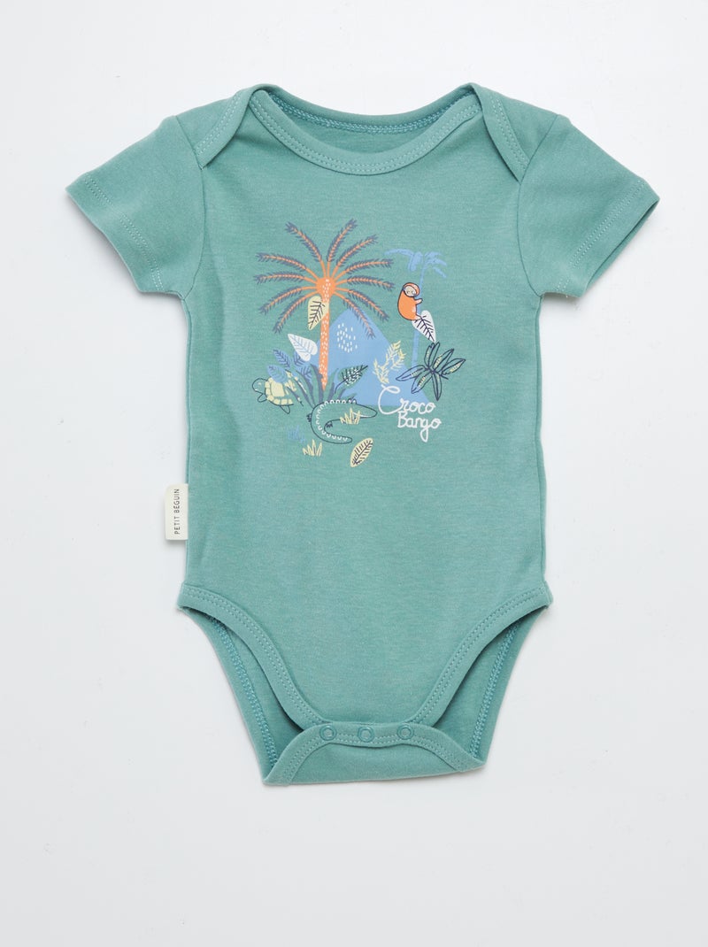 Lote de 2 bodies com estampados 'Petit Béguin' VERDE - Kiabi