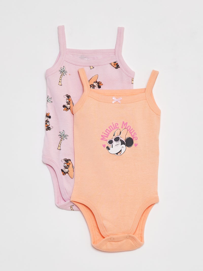 Lote de 2 bodies de alças finas 'Minnie' ROSA - Kiabi