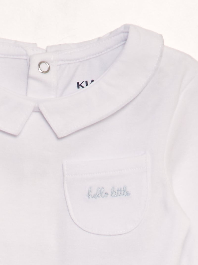 Lote de 2 bodies de algodão elástico AZUL - Kiabi