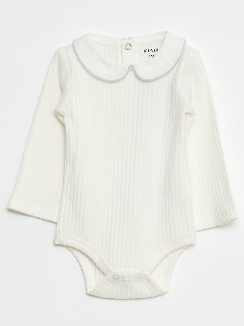 Lote de 2 bodies de malha nervurada Branco - Kiabi