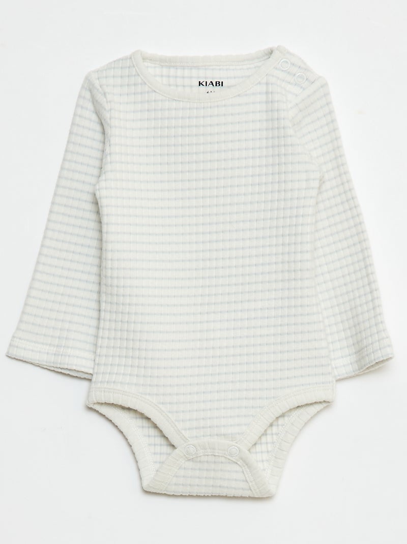 Lote de 2 bodies de malha nervurada Branco - Kiabi
