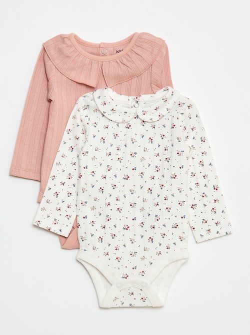 Lote de 2 bodies de malha pointelle - Kiabi