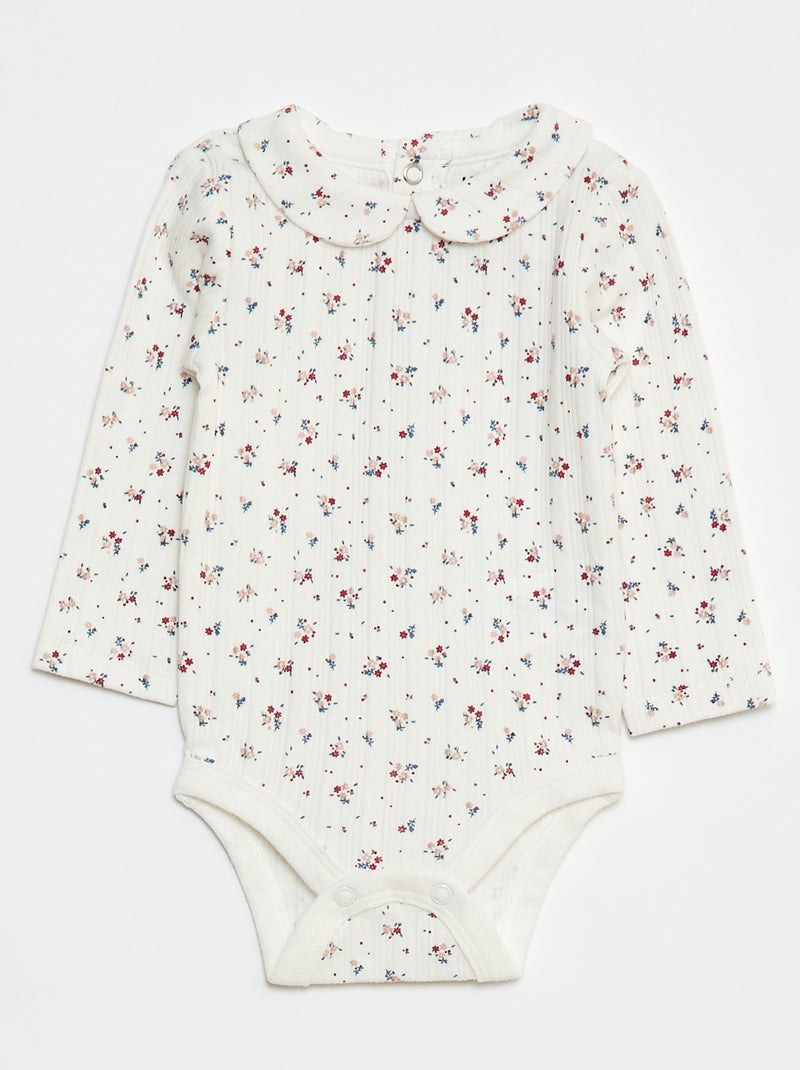 Lote de 2 bodies de malha pointelle Branco - Kiabi