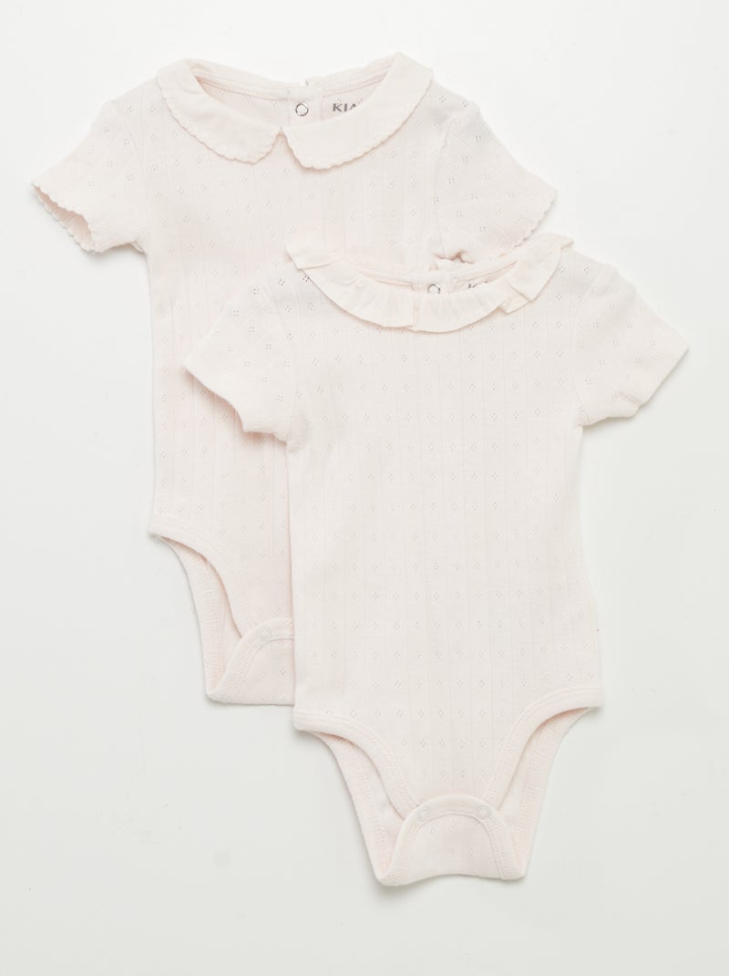 Lote de 2 bodies de malha pointelle ROSA - Kiabi