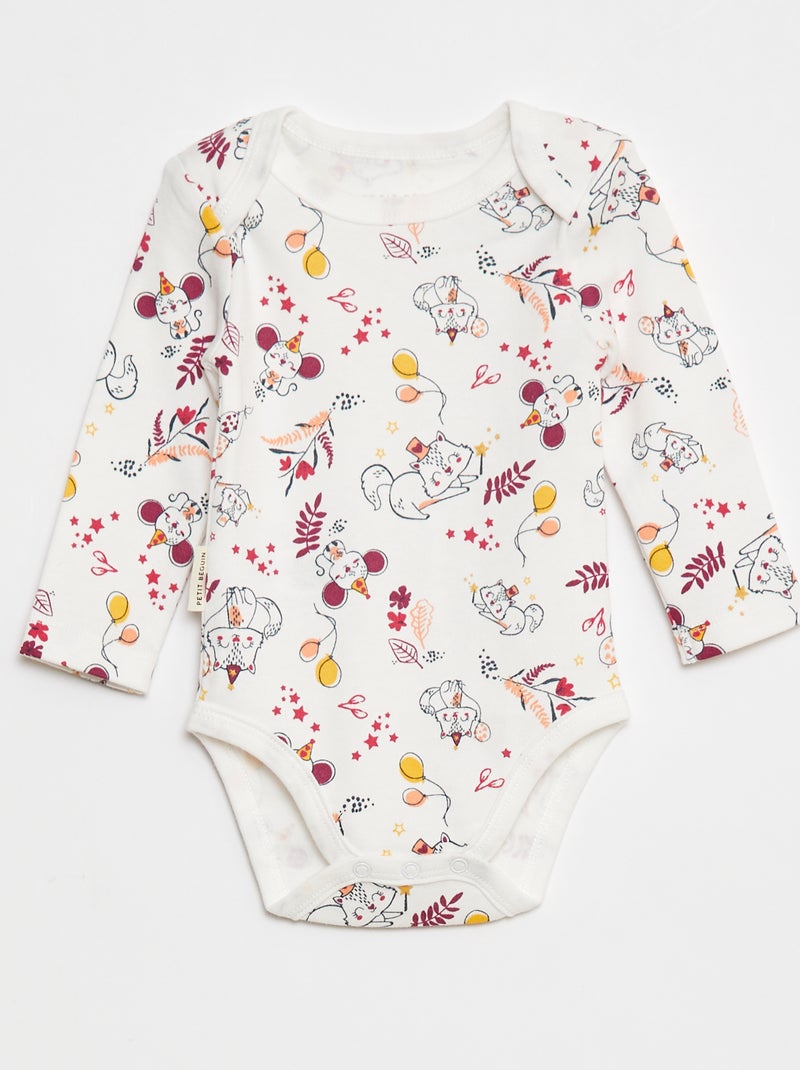 Lote de 2 bodies de manga comprida - 2 peças Bege - Kiabi