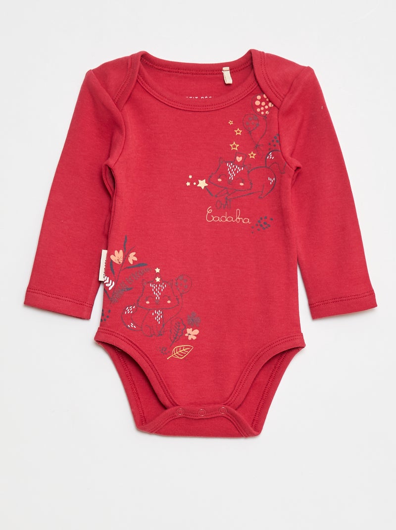 Lote de 2 bodies de manga comprida - 2 peças Bege - Kiabi