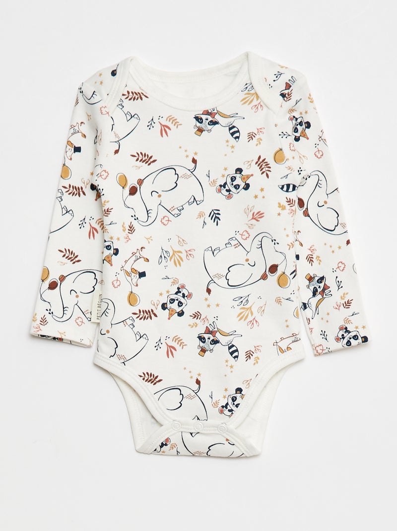 Lote de 2 bodies de manga comprida - 2 peças Bege - Kiabi