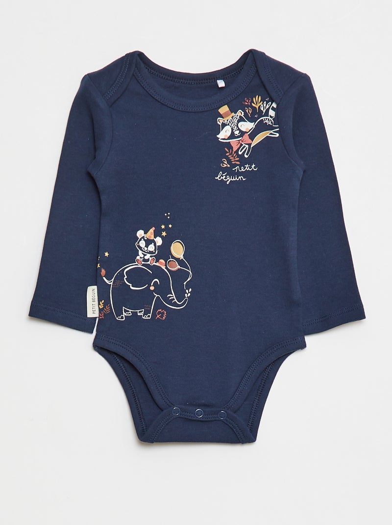 Lote de 2 bodies de manga comprida - 2 peças Bege - Kiabi