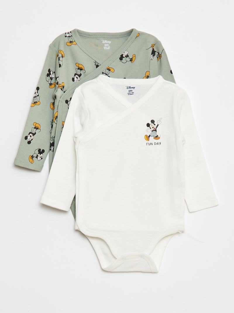 Lote de 2 bodies 'Disney' 'Mickey' Verde - Kiabi