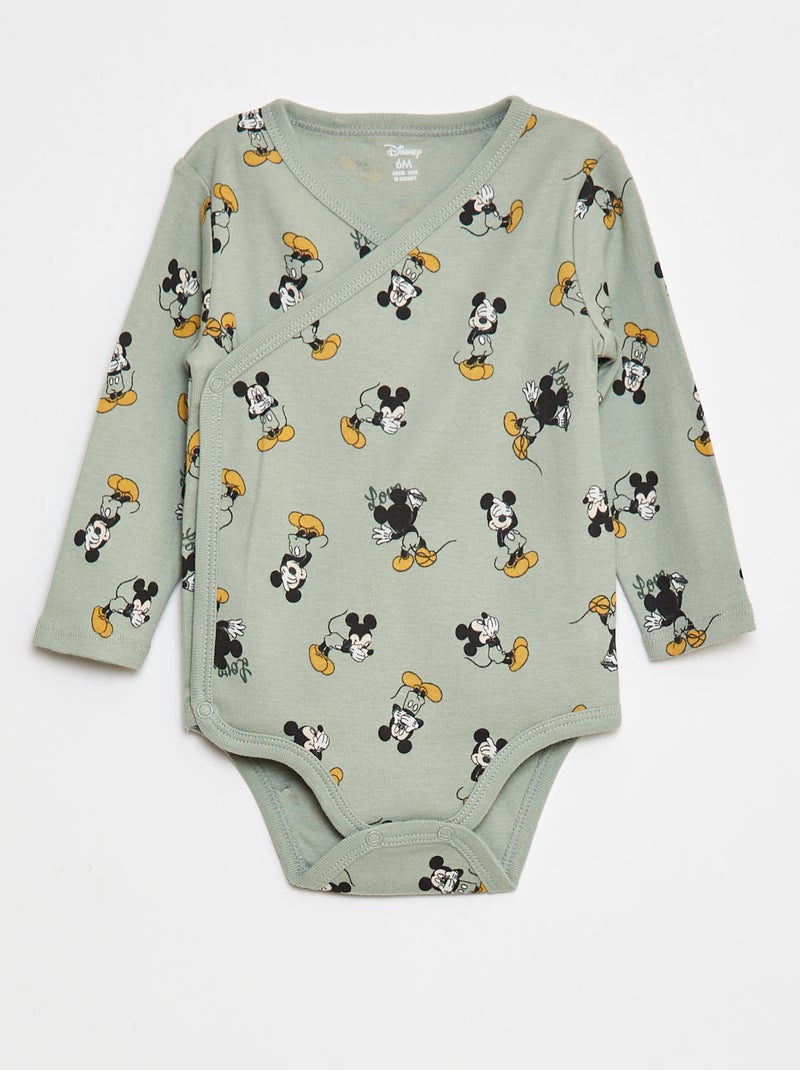 Lote de 2 bodies 'Disney' 'Mickey' Verde - Kiabi