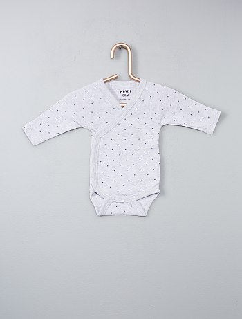Lote de 2 bodies em puro algodão biológico - Kiabi