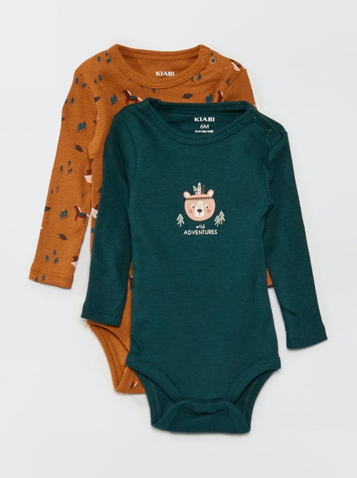 Lote de 2 bodies estampado 'urso' - Kiabi