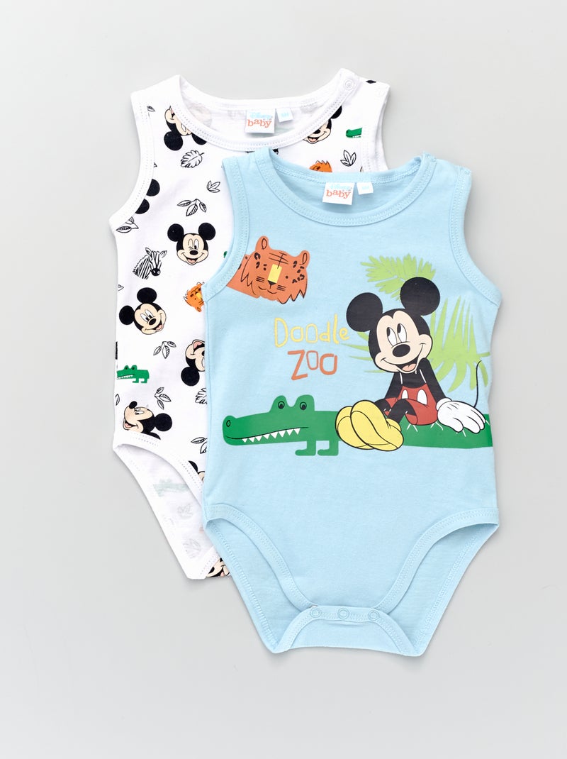 Lote de 2 bodies 'Mickey' Azul/ Branco - Kiabi
