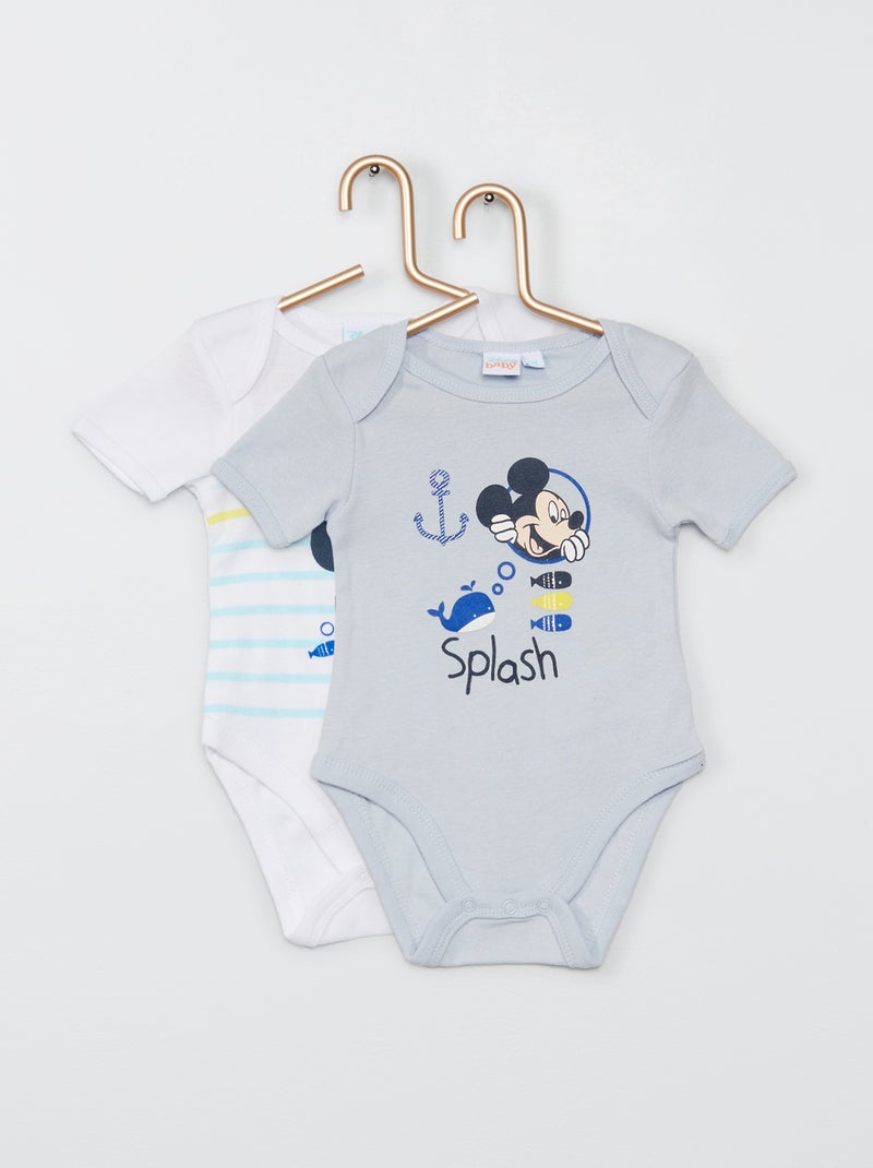 Lote de 2 bodies 'Mickey' da 'Disney' Azul/ Branco - Kiabi