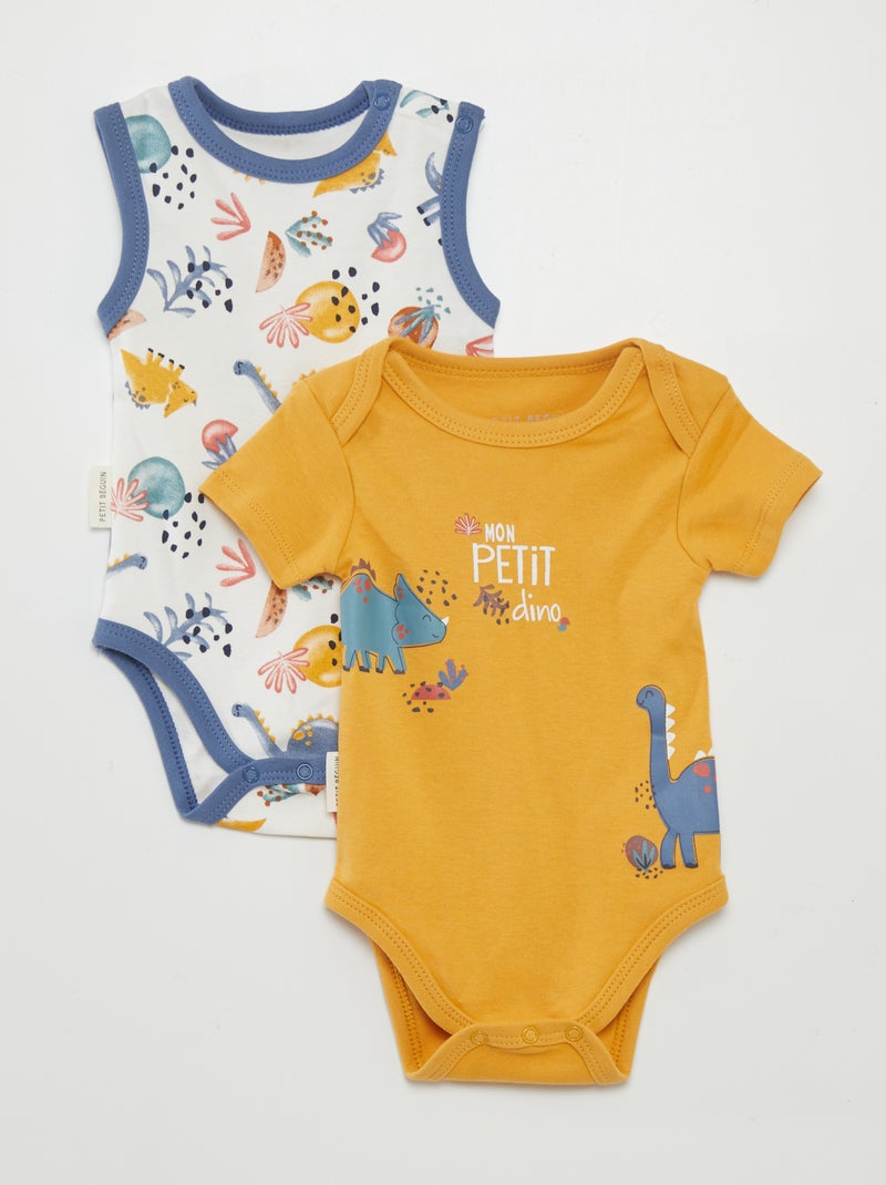 Lote de 2 bodies 'Petit Beguin' AMARELO - Kiabi