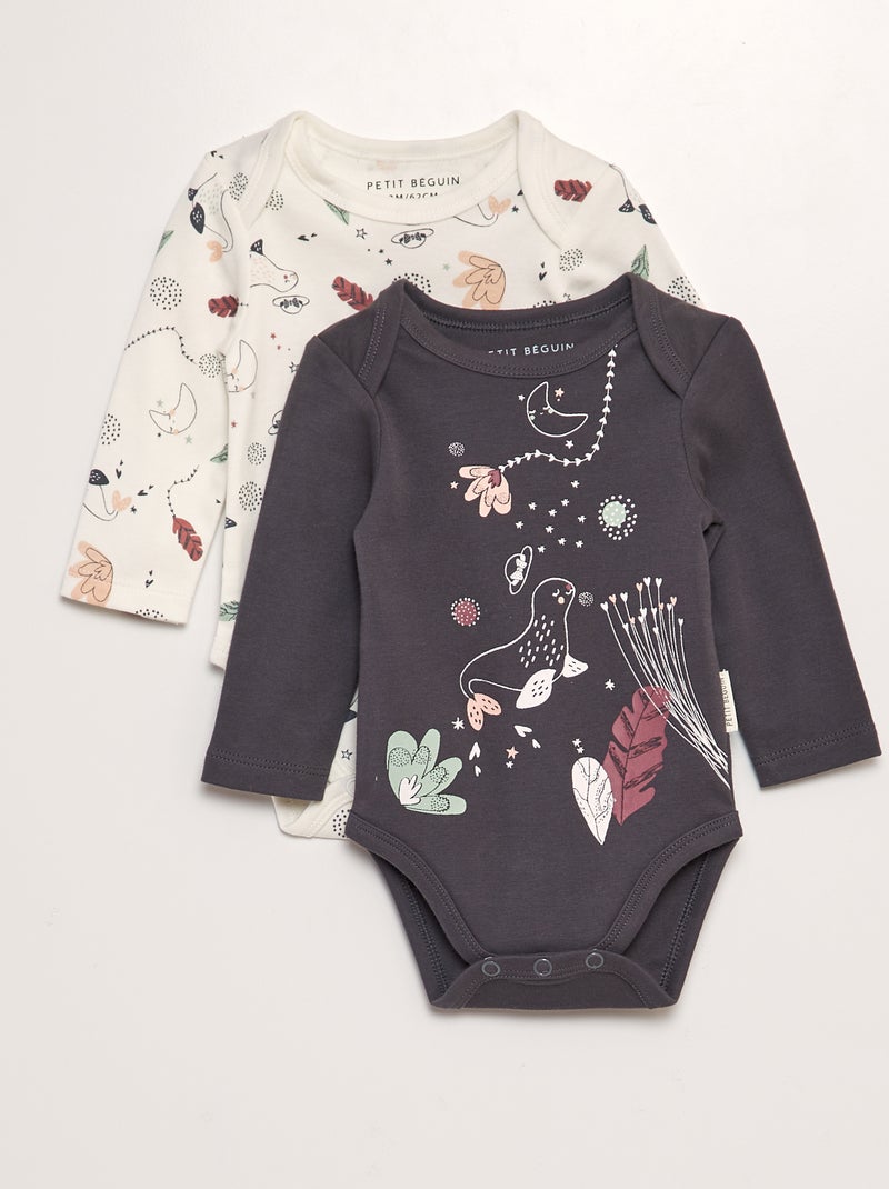 Lote de 2 bodies 'Petit Béguin' CINZA - Kiabi