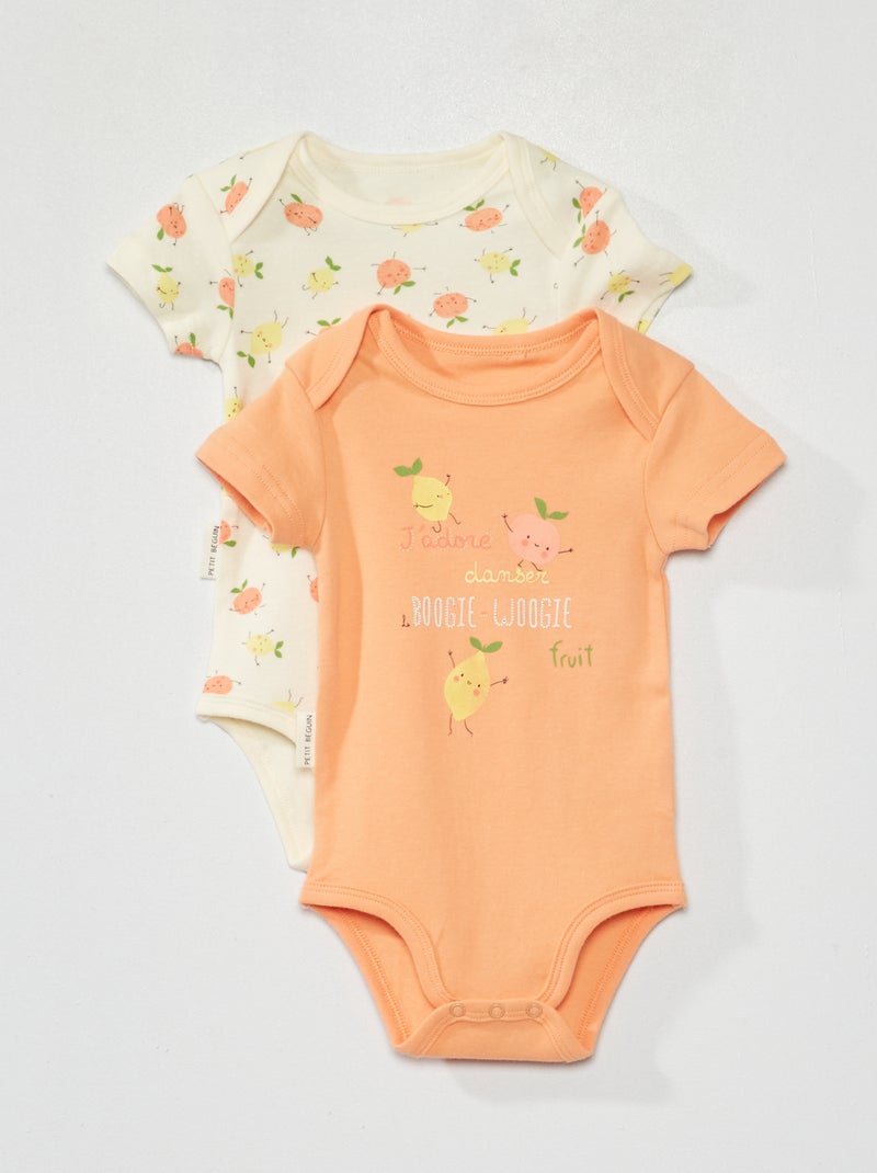 Lote de 2 bodies 'Petit Beguin' LARANJA - Kiabi