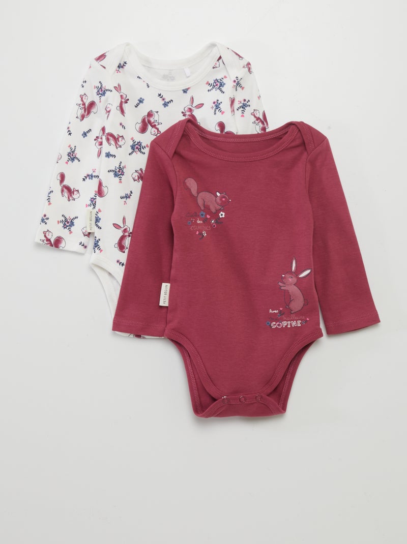 Lote de 2 bodies 'Petit Béguin' VERMELHO - Kiabi