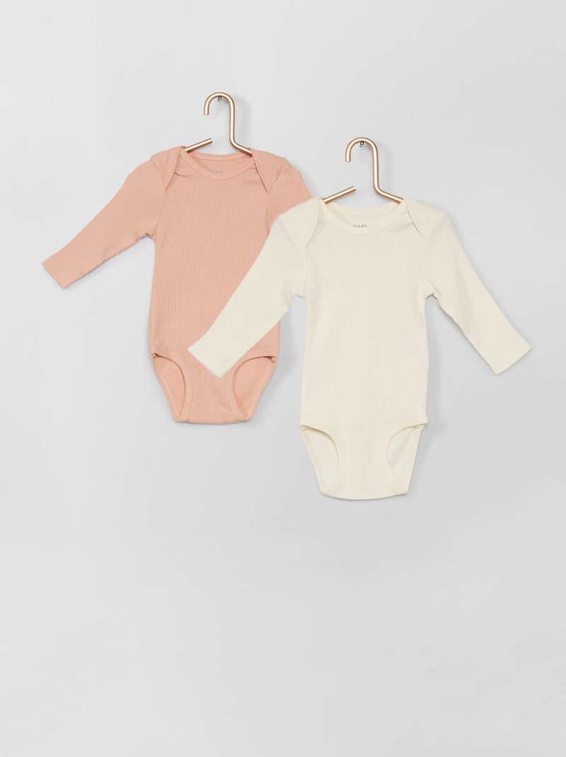 Lote de 2 bodies sem molas de pressão ROSA - Kiabi