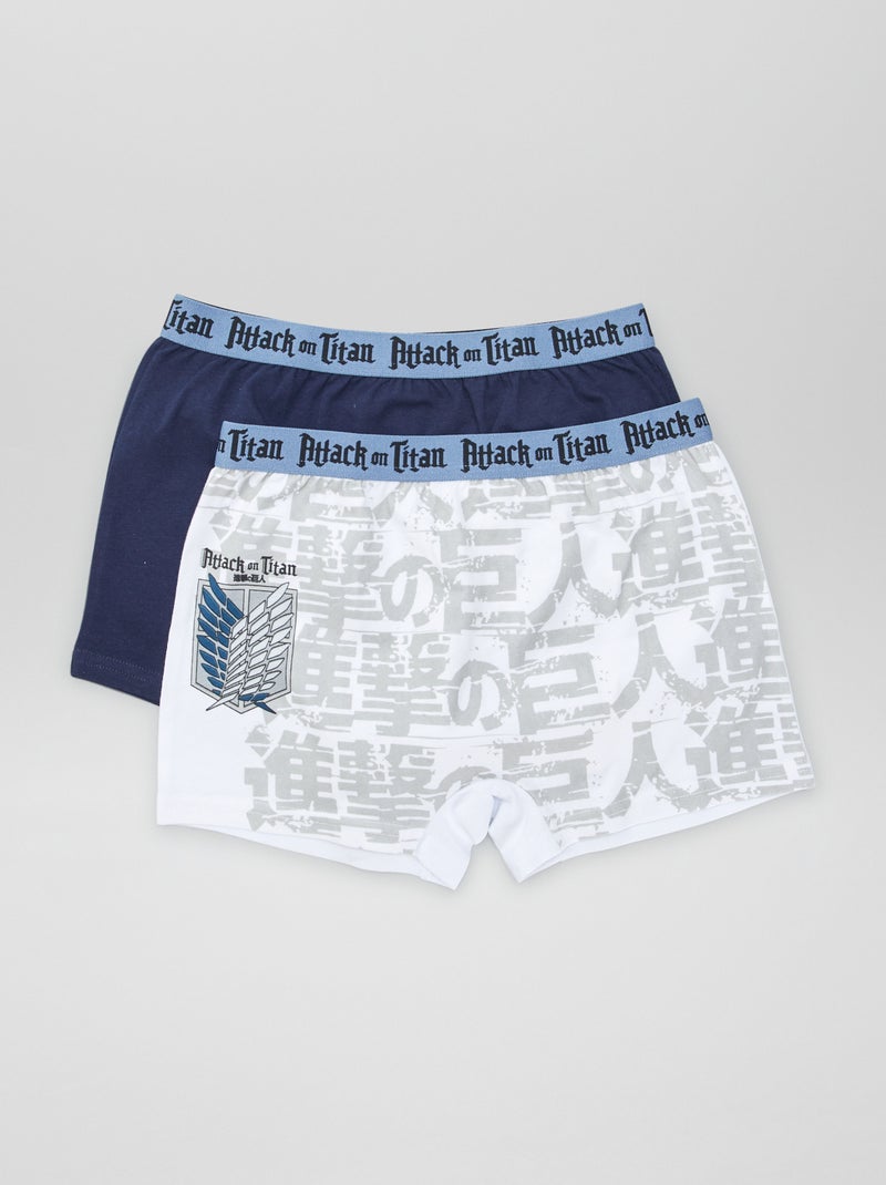 Lote de 2 boxers 'Ataque dos Titãs' AZUL - Kiabi