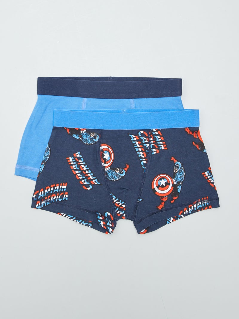 Lote de 2 boxers 'Capitão América' AZUL - Kiabi