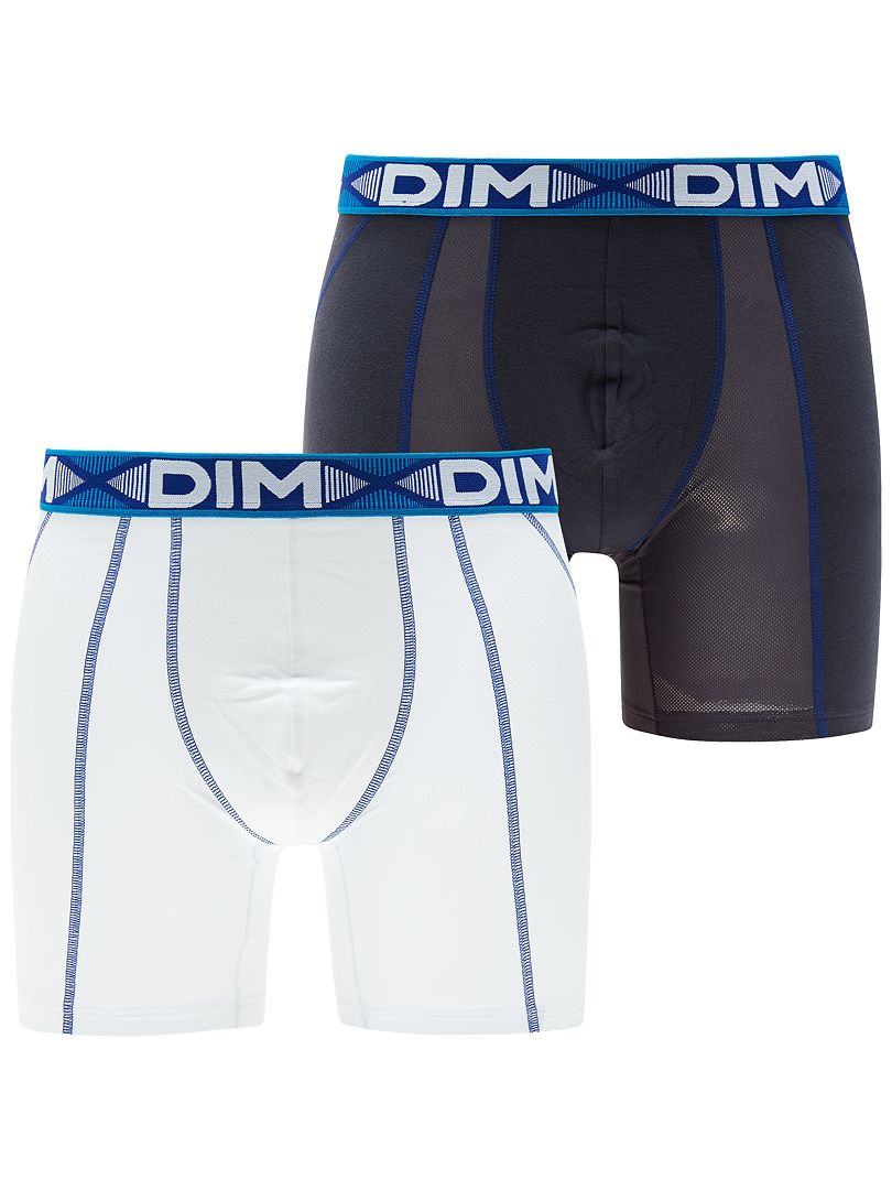 Lote de 2 boxers compridos 'DIM 3D Flex Air' blanco - Kiabi