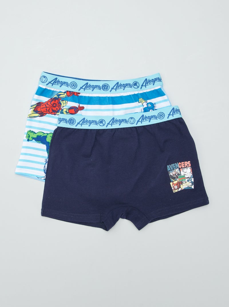 Lote de 2 boxers elásticos 'Vingadores' 'Marvel' AZUL - Kiabi