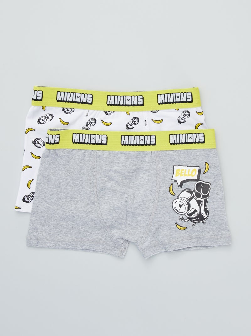 Lote de 2 boxers 'Mínimos' Cinza/ Branco - Kiabi