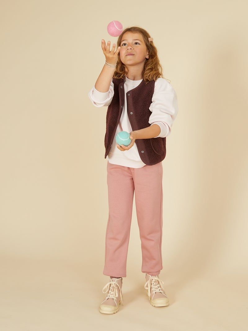 Lote de 2 calças de fato de treino em moletão Rosa - Kiabi