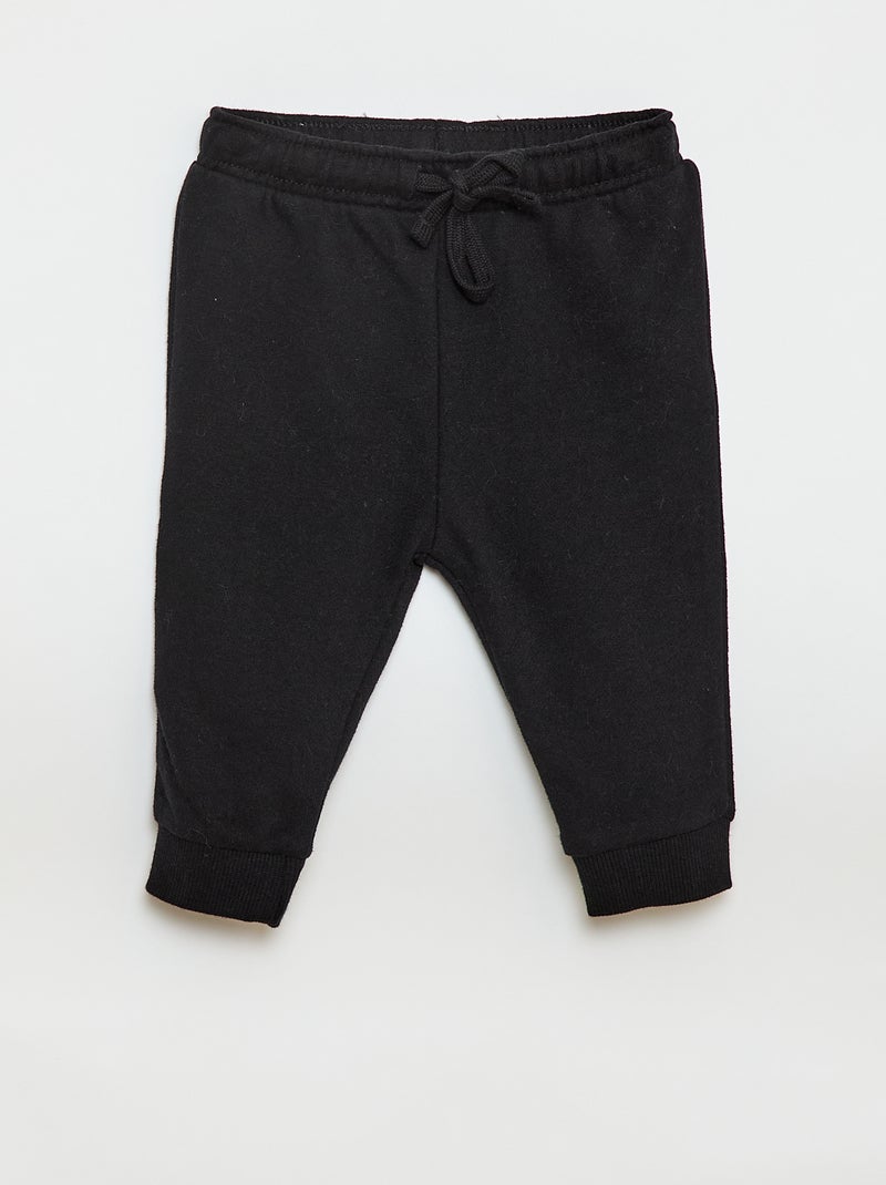 Lote de 2 calças de jogging em french terry Preto - Kiabi